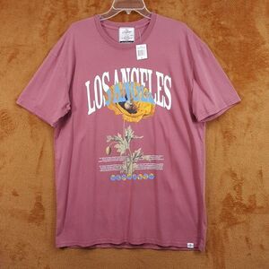 KID DANGEROUS Shirt Mens XL Pink Pullover Crew LOS ANGELES Poppy Tee